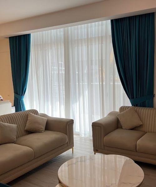 wooden window curtains