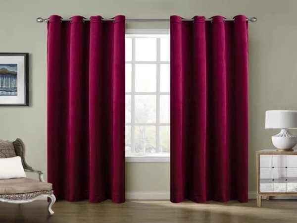 Luxury velvet curtains in Dubai shop