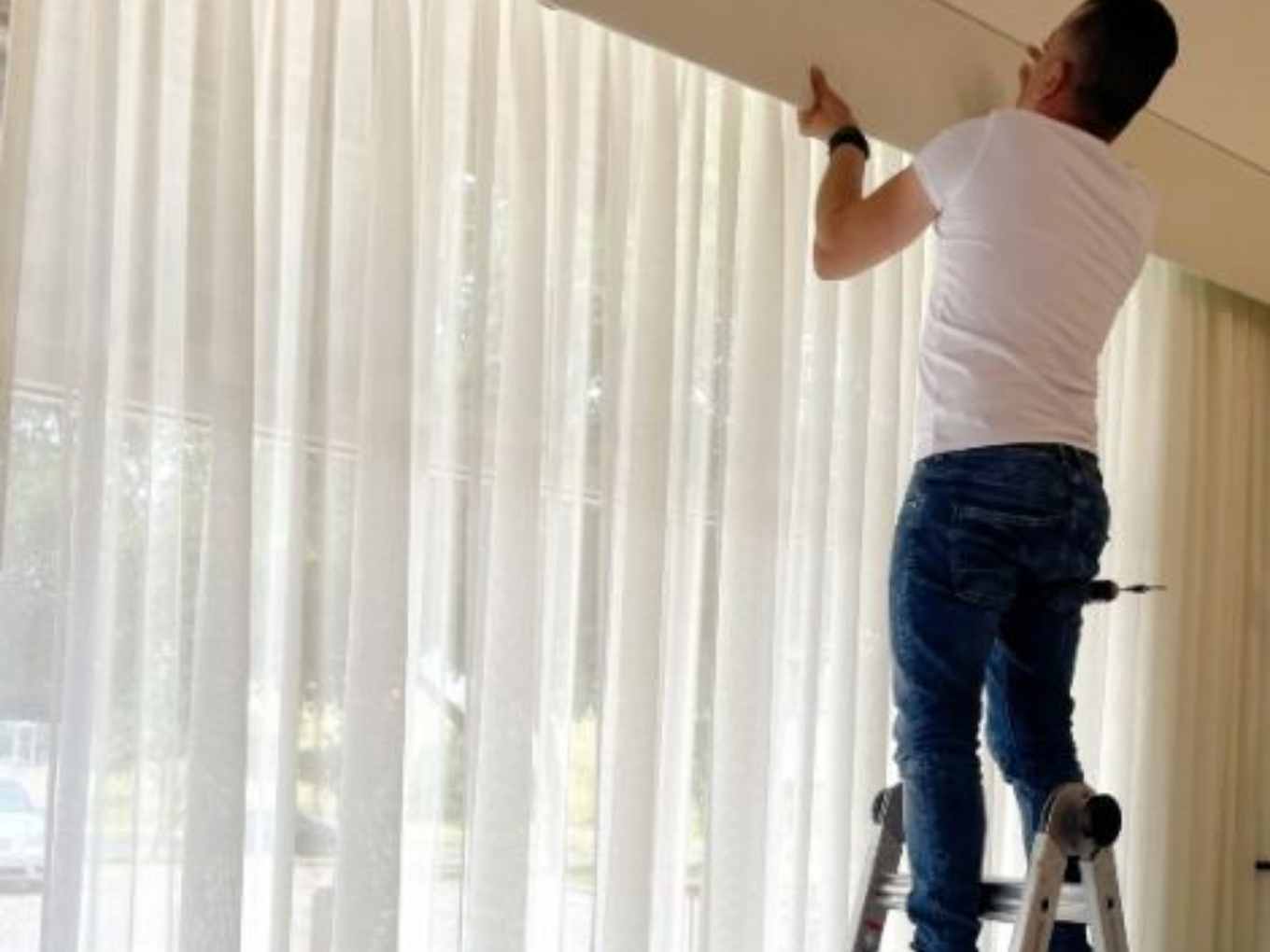 Sheer curtains installation service in Dubai