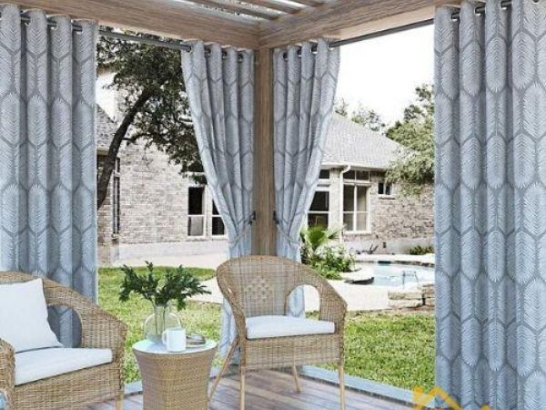 Elegant outdoor curtains on Dubai patio