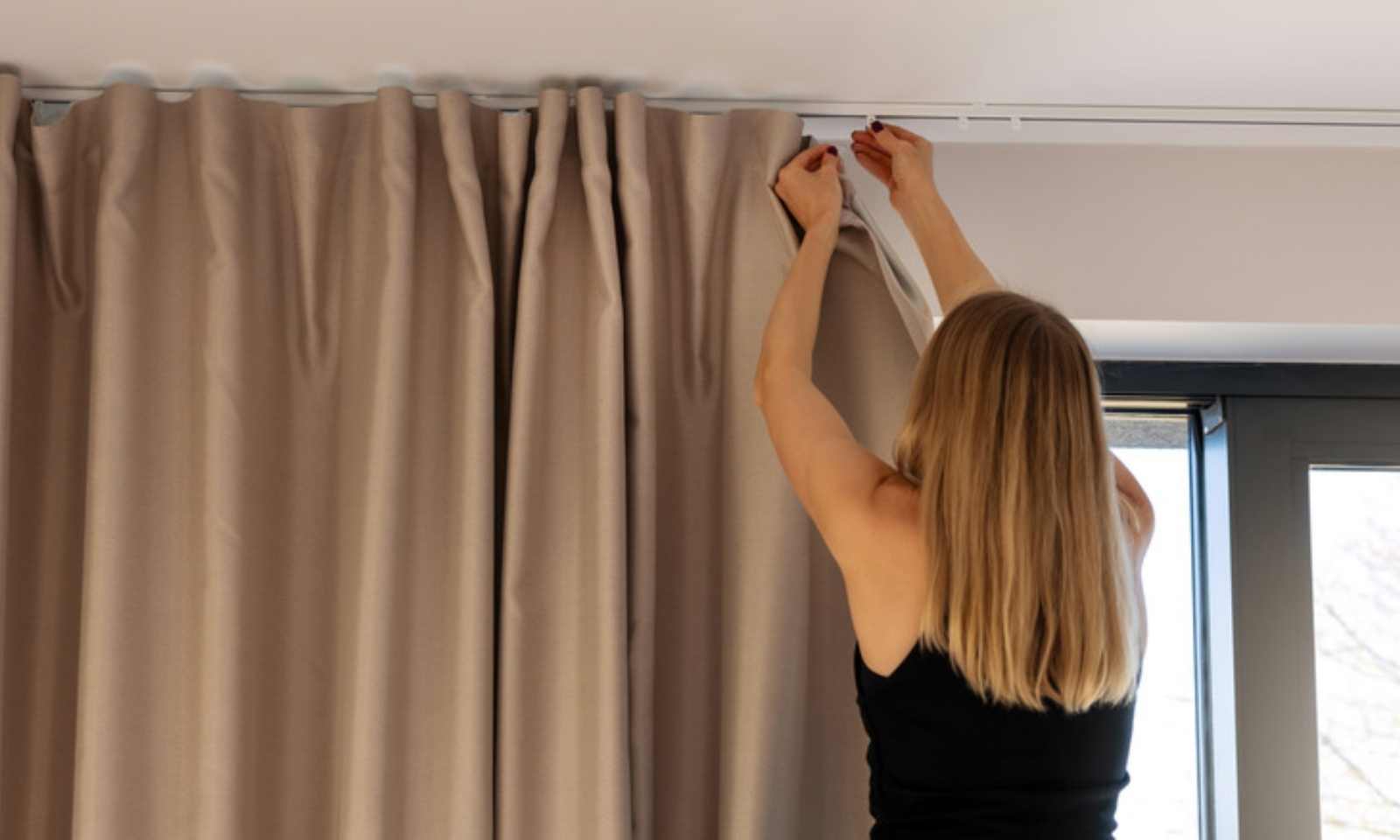 Installed velvet curtains in Dubai home