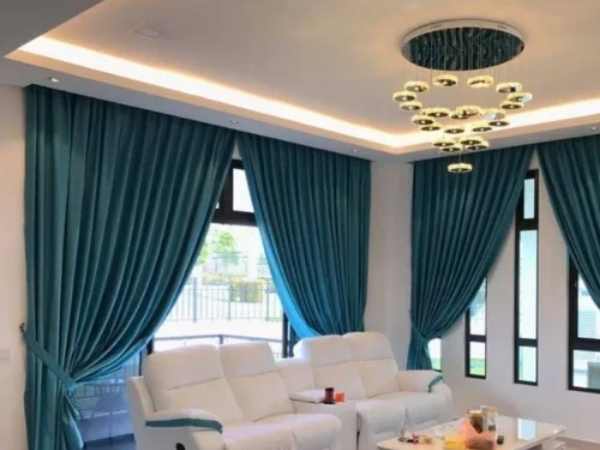 Custom silk curtains in luxury UAE home
