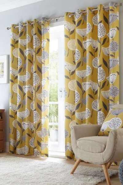 Premium custom eyelet curtains installed