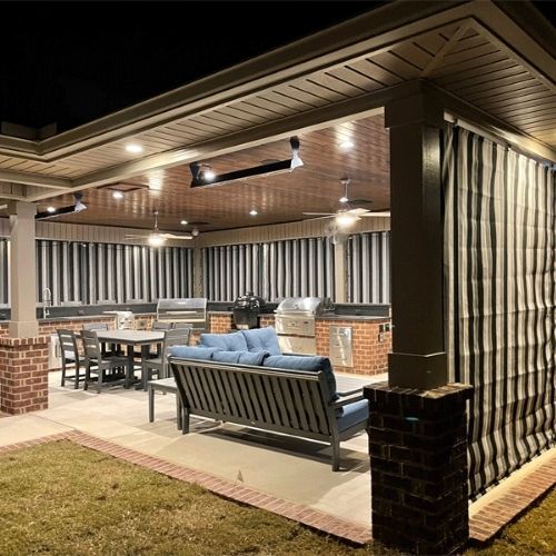 Durable poolside outdoor curtains in Dubai