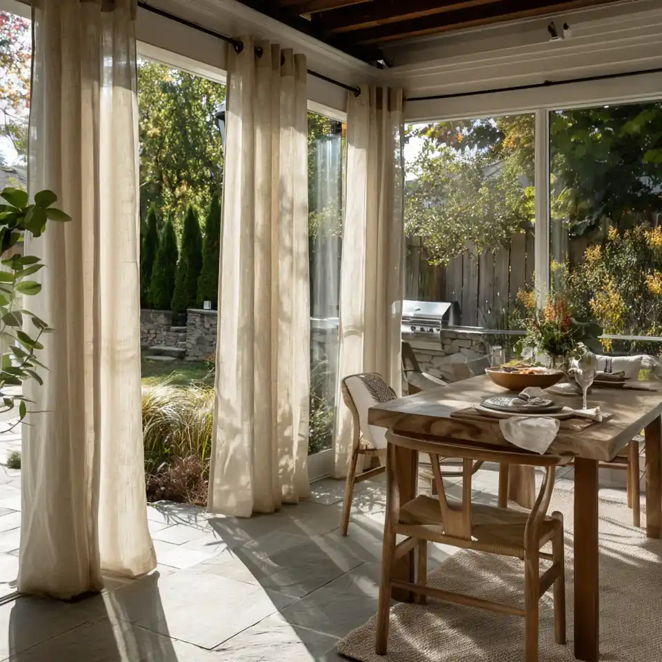 Outdoor Mesh Drapes