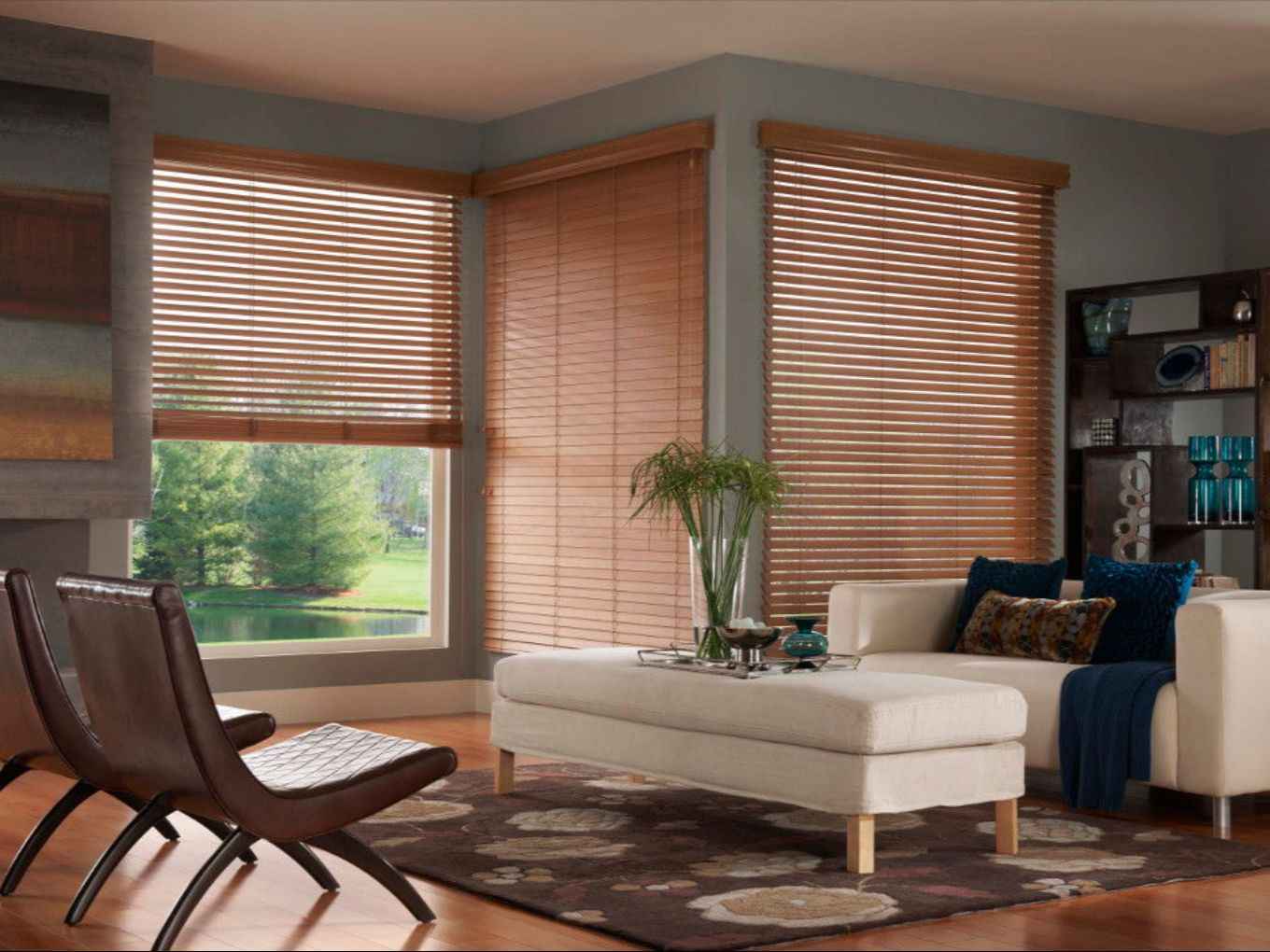 Wooden Blinds for Living Room Dubai
