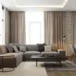 A Thoughtfully Designed Living Room with Elegant Drapery